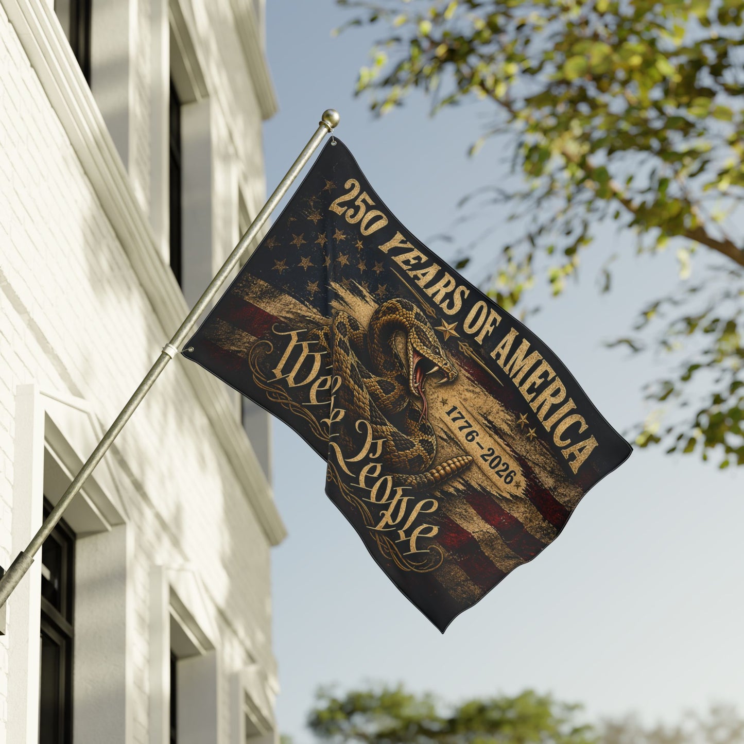 250 Years of America Double-Sided Flag – “We the People” Gadsden Snake Patriotic Banner (1776–2026)