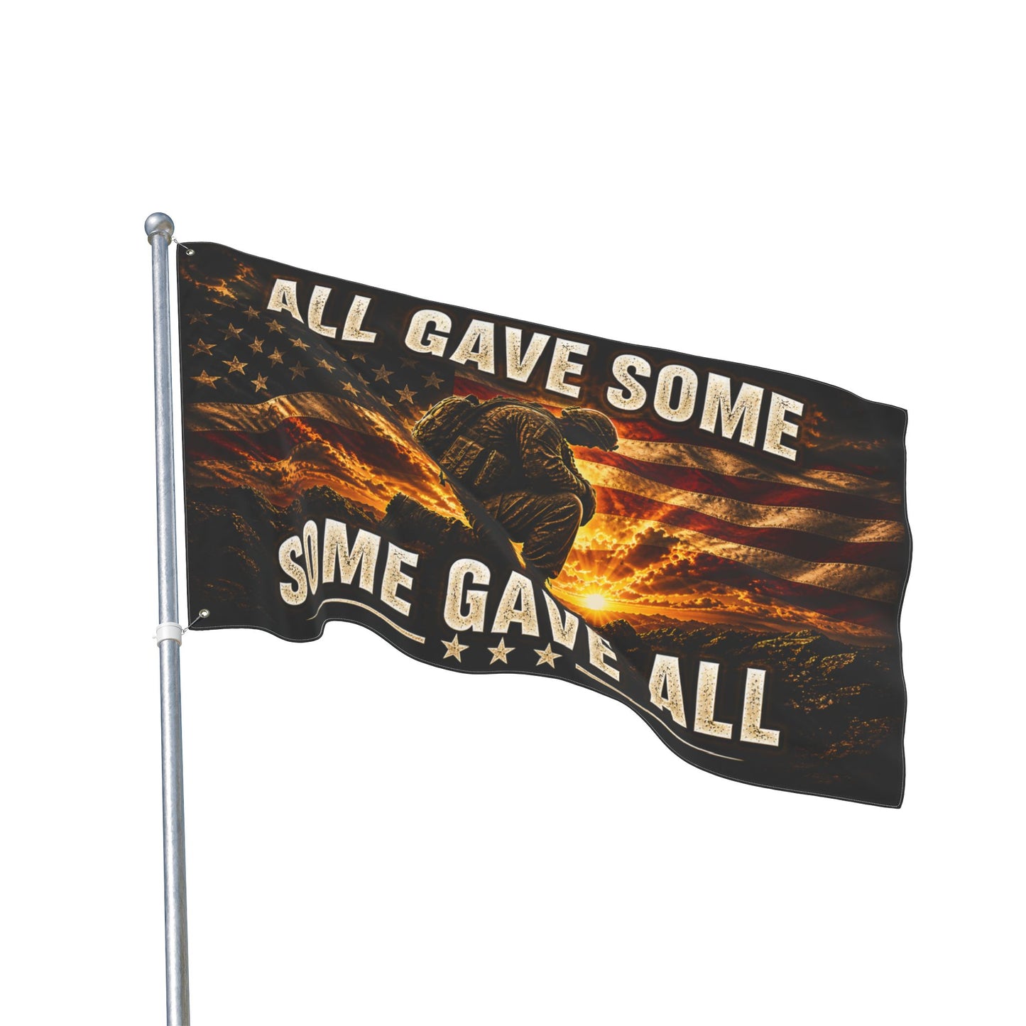 Memorial Military Flag - "All Gave Some, Some Gave All" Double-Sided