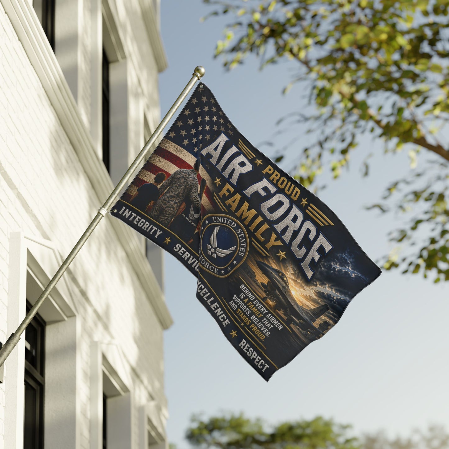 Proud Air Force Family Flag — Double-Sided Military Garden Banner