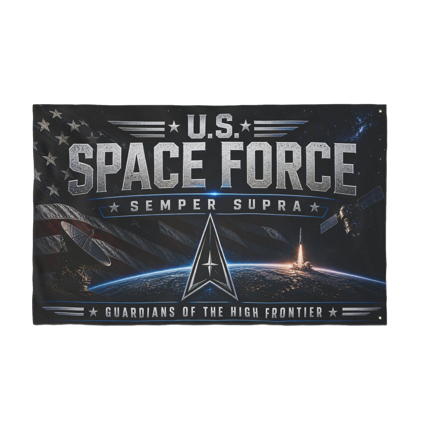 U.S. Space Force Flag — Double-Sided 'Semper Supra' Guardians of the High Frontier