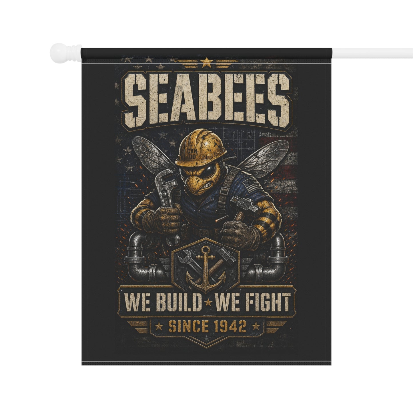 Seabees Garden Flag – “We Build • We Fight” Patriotic Yard Banner (Since 1942)