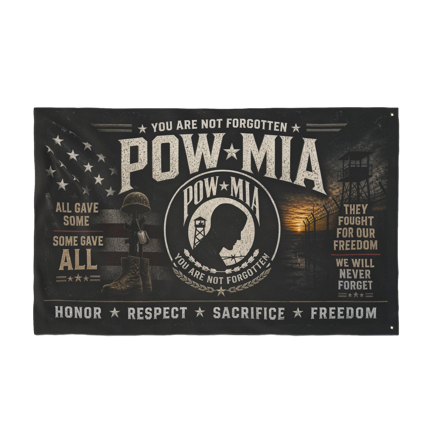 POW•MIA Memorial Flag — Double-Sided Honor & Respect Military Banner