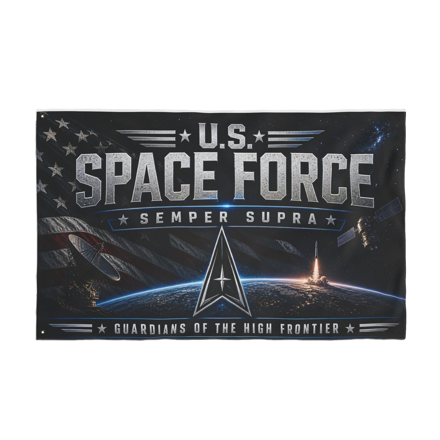 U.S. Space Force Flag — Double-Sided 'Semper Supra' Guardians of the High Frontier