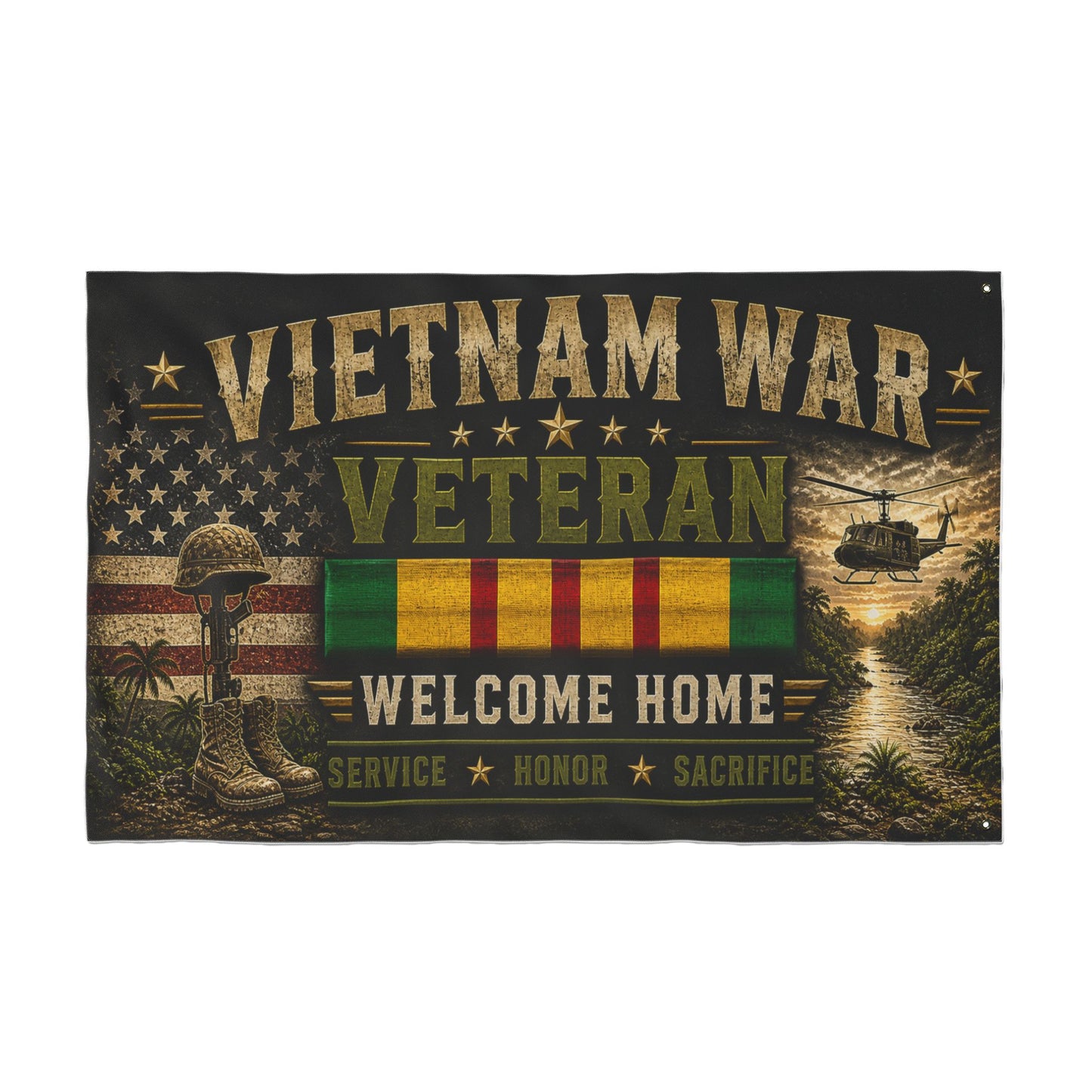 Vietnam War Veteran Welcome Home Flag — Double-Sided Memorial Banner