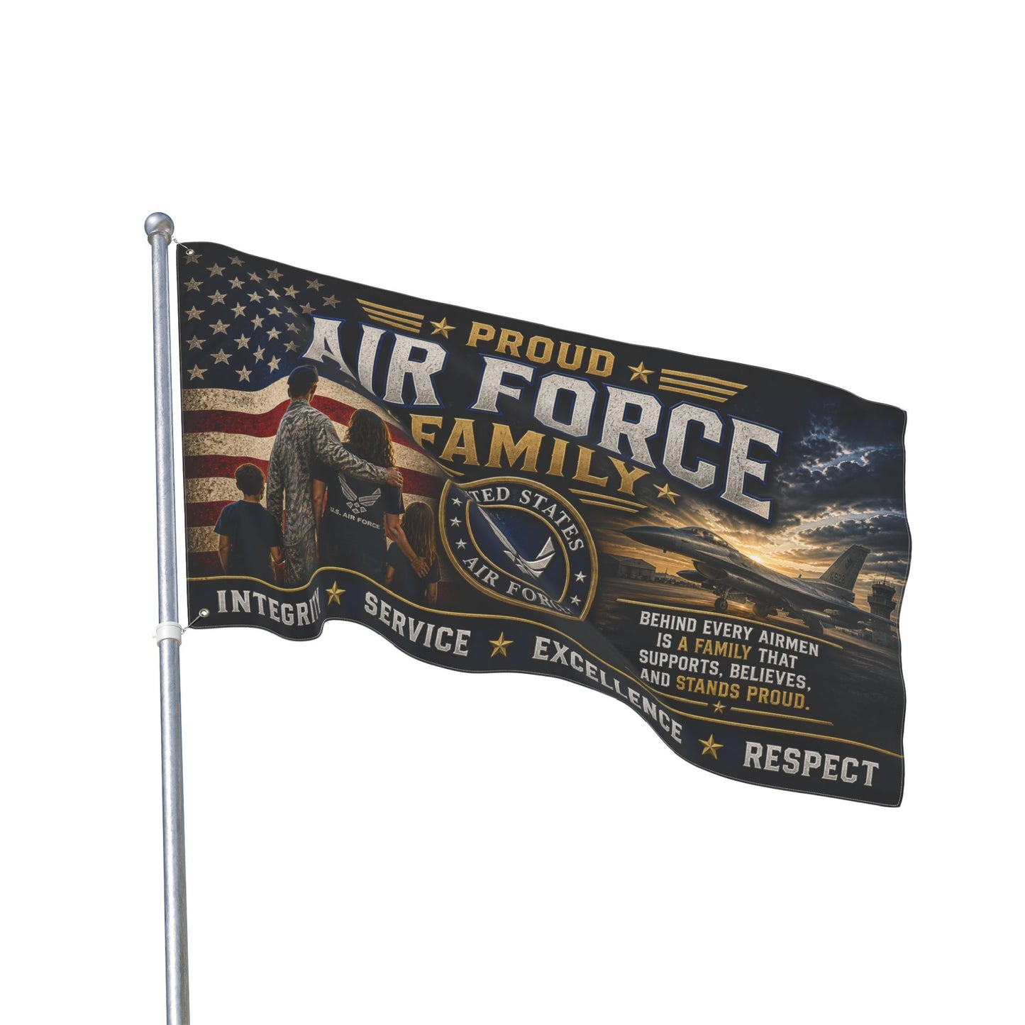 Proud Air Force Family Flag — Double-Sided Military Garden Banner