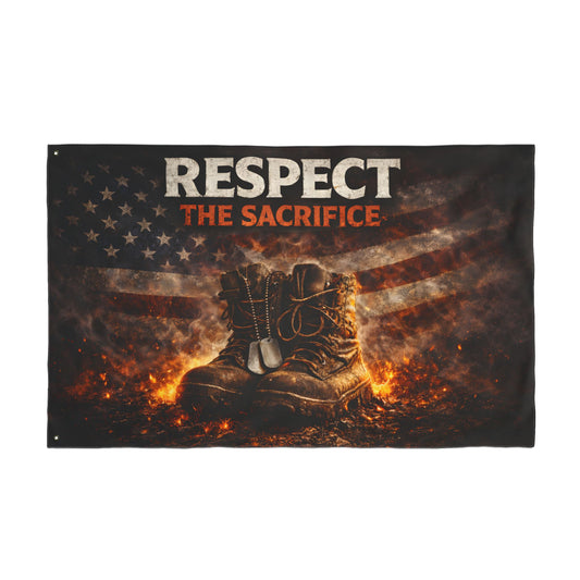 Respect the Sacrifice Military Memorial Flag — Double-Sided Patriotic Display