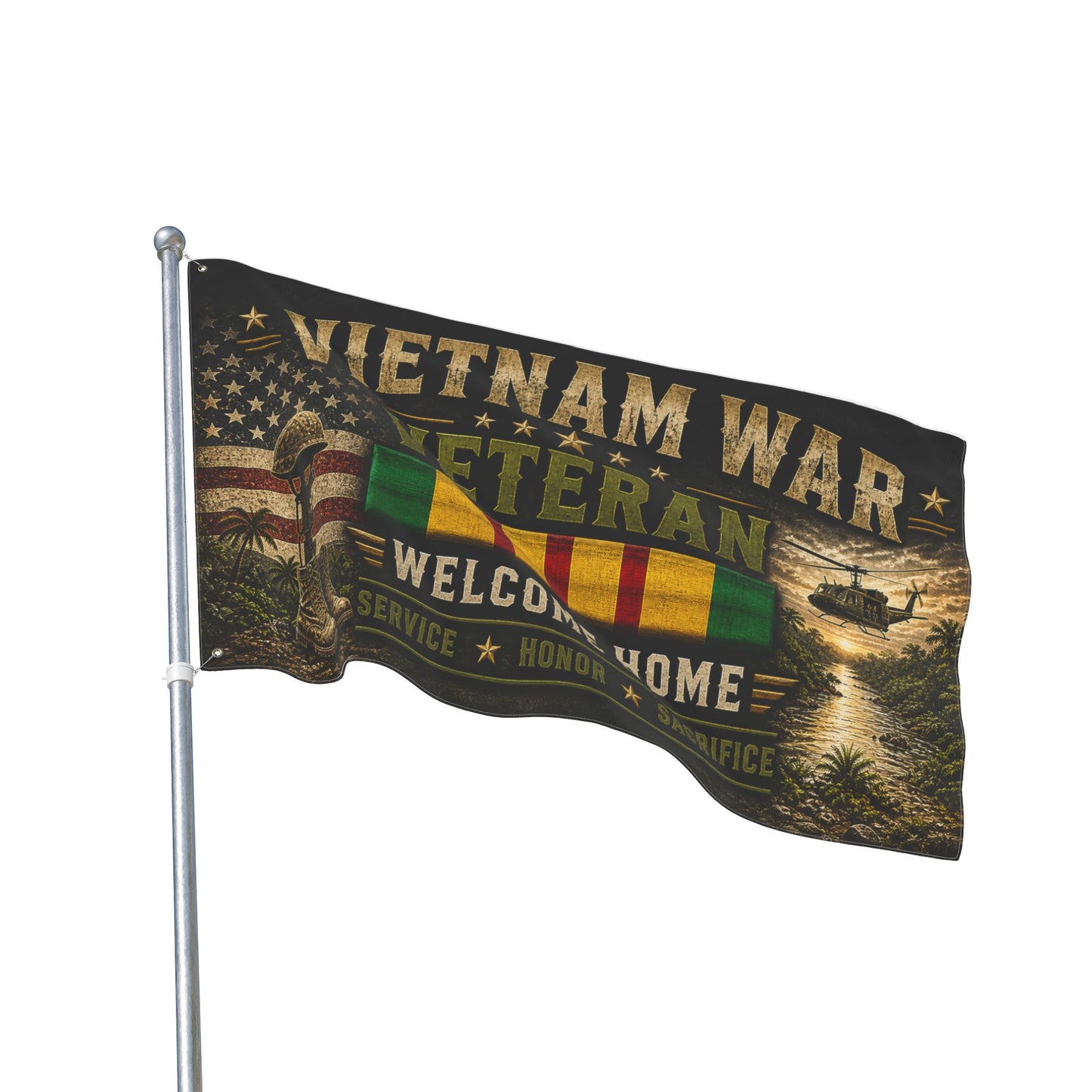 Vietnam War Veteran Welcome Home Flag — Double-Sided Memorial Banner