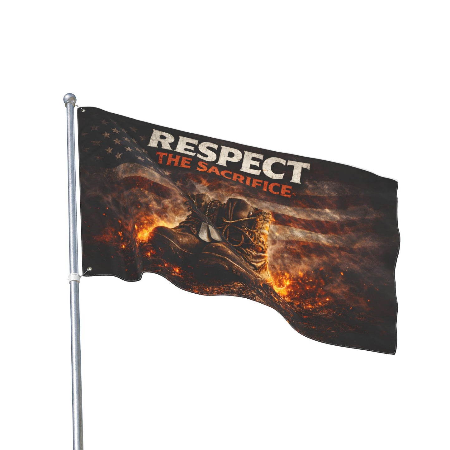 Respect the Sacrifice Military Memorial Flag — Double-Sided Patriotic Display