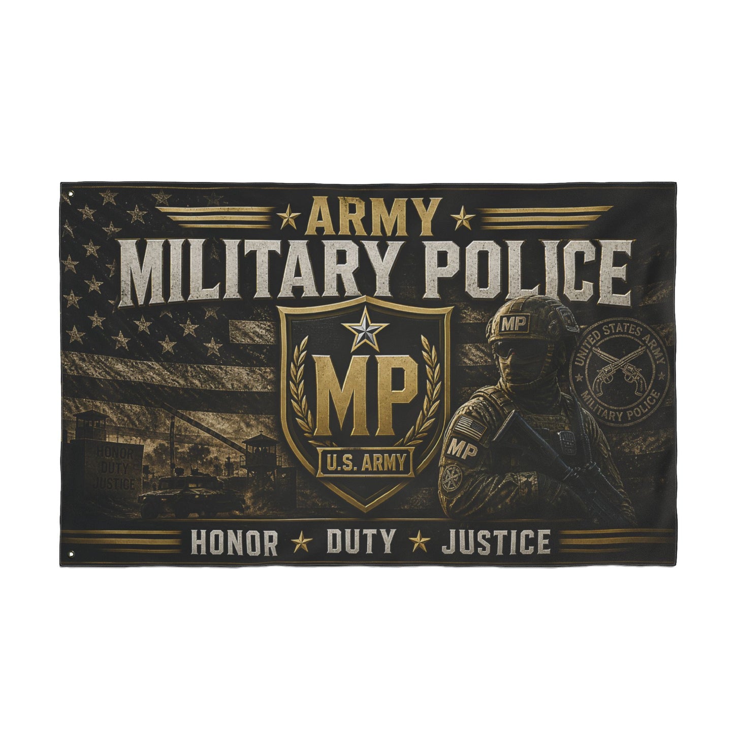 Army Military Police Flag — Double-Sided Honor Duty Justice Banner