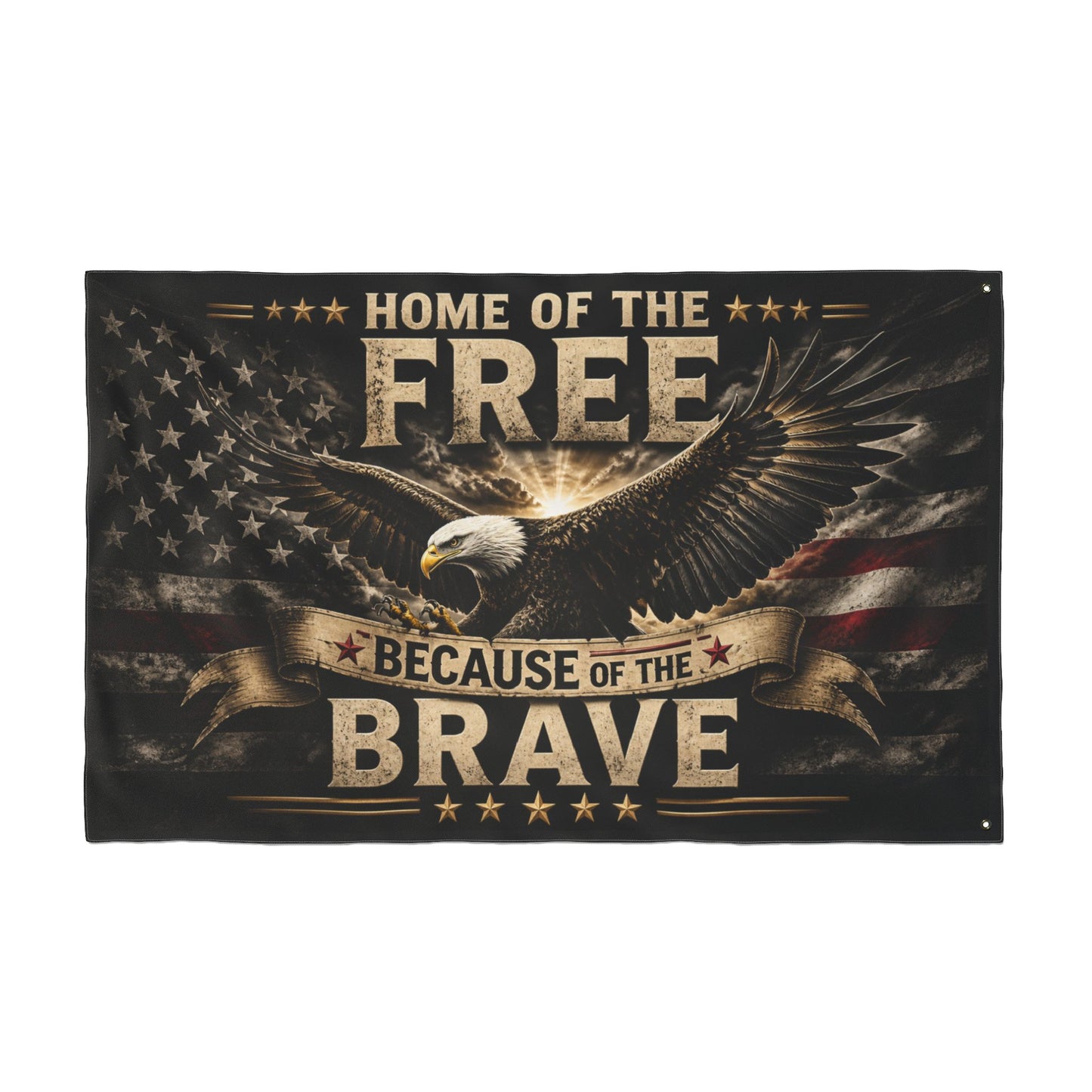 Flag - "Home of the Free Because of the Brave" Double-Sided Patriotic Eagle Flag
