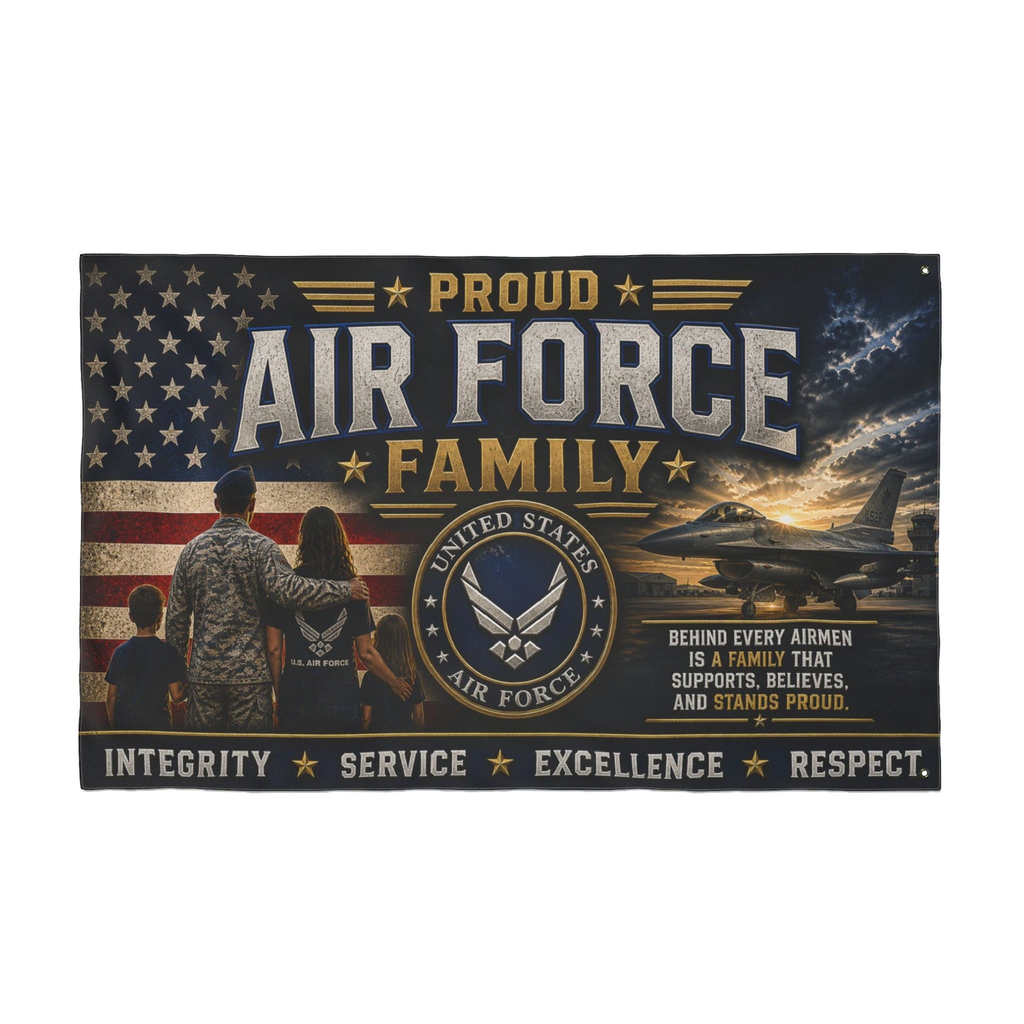 Proud Air Force Family Flag — Double-Sided Military Garden Banner