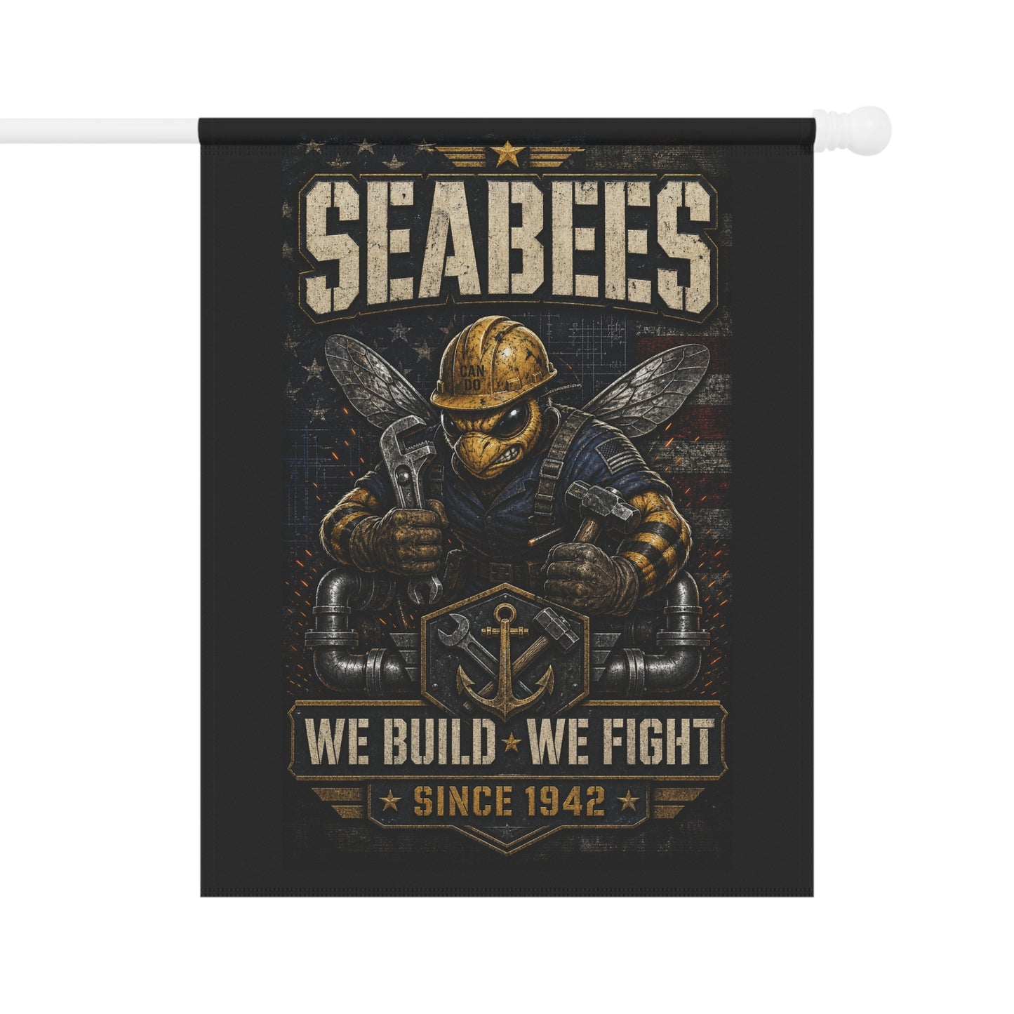 Seabees Garden Flag – “We Build • We Fight” Patriotic Yard Banner (Since 1942)