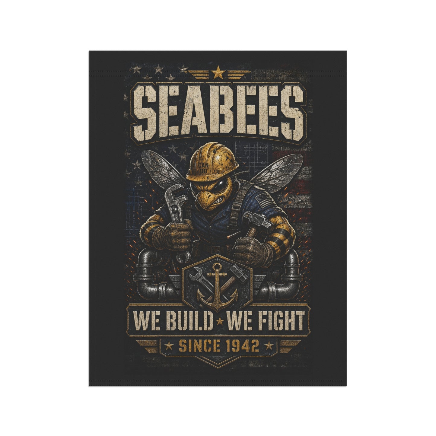 Seabees Garden Flag – “We Build • We Fight” Patriotic Yard Banner (Since 1942)