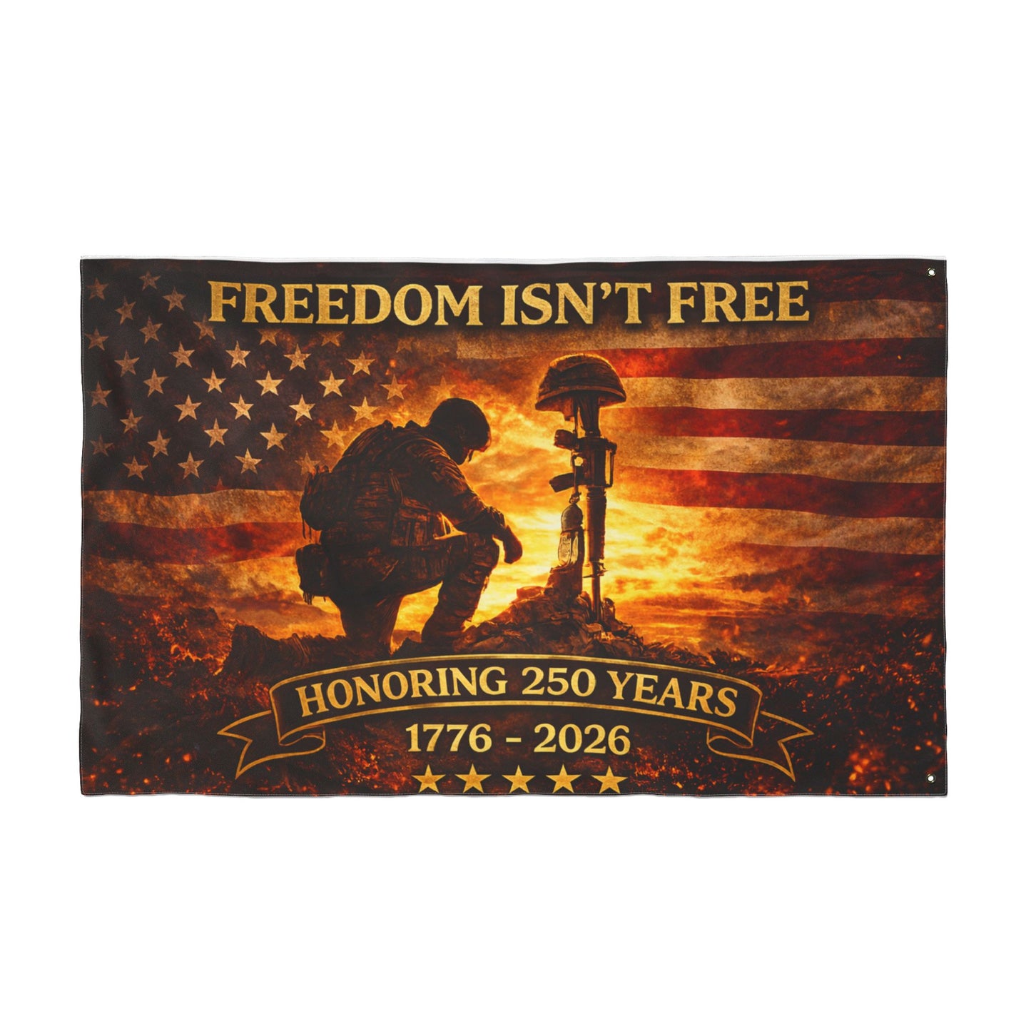 Freedom Isn't Free 1776-2026 Memorial Flag – Honoring 250 Years (Double-Sided)