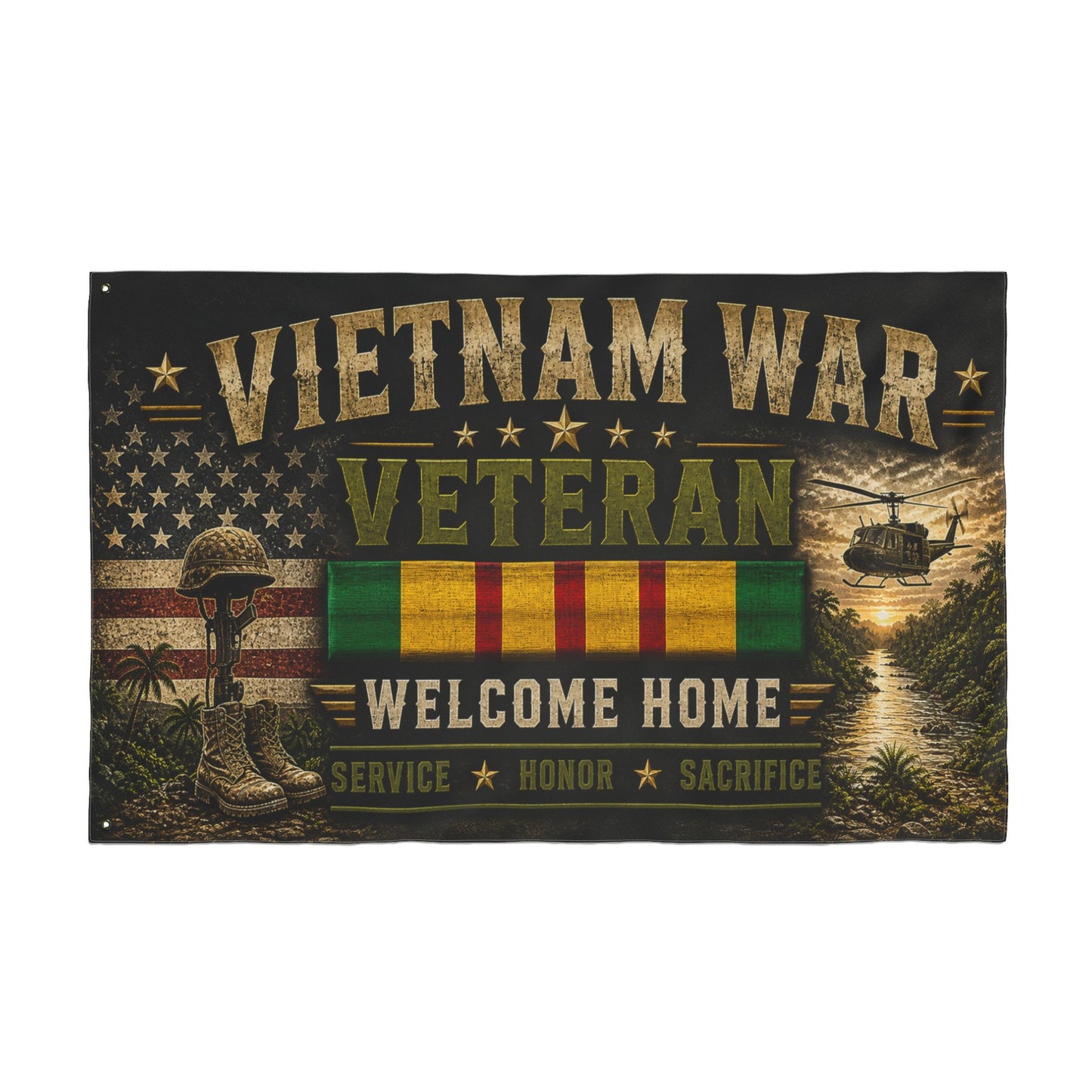 Vietnam War Veteran Welcome Home Flag — Double-Sided Memorial Banner