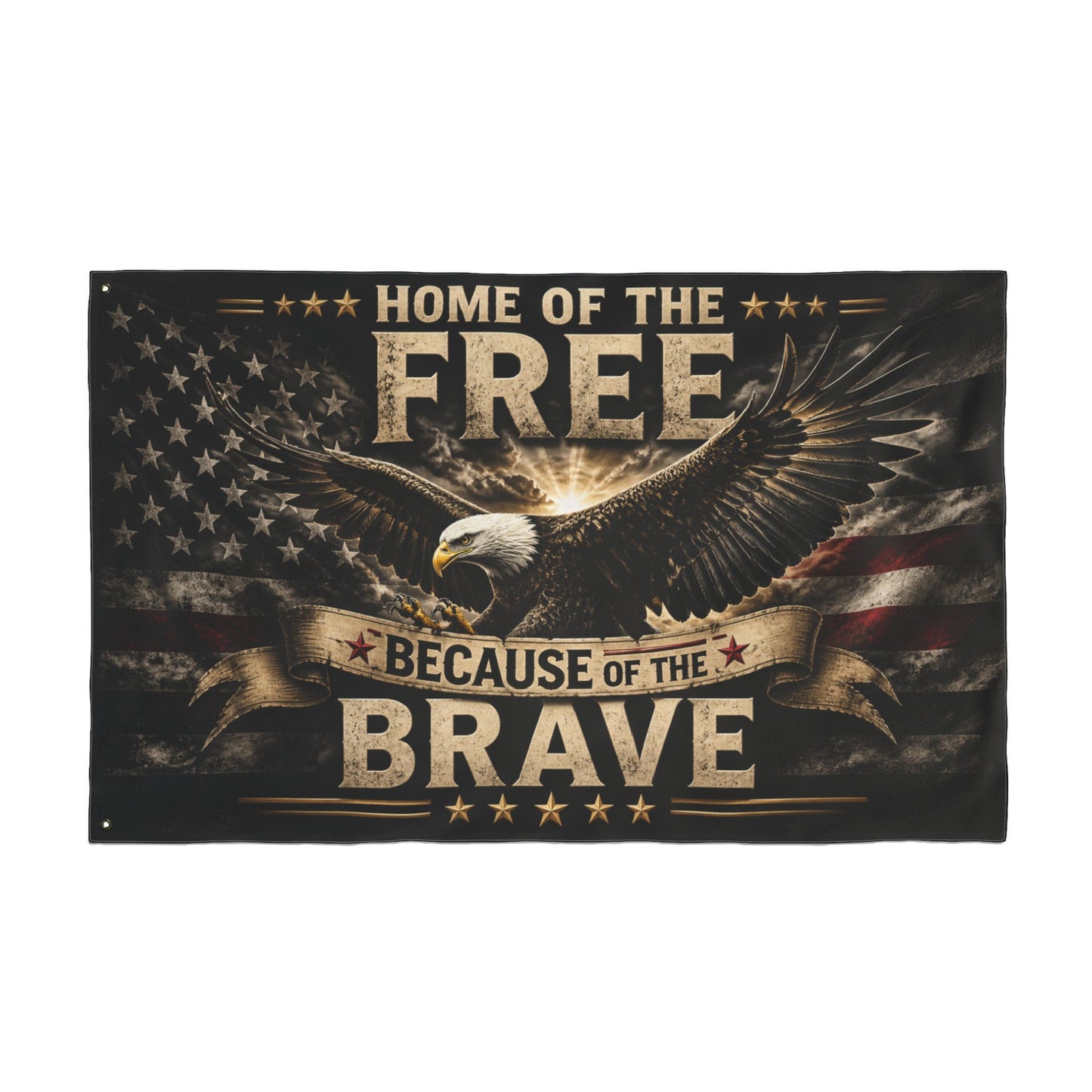 Flag - "Home of the Free Because of the Brave" Double-Sided Patriotic Eagle Flag