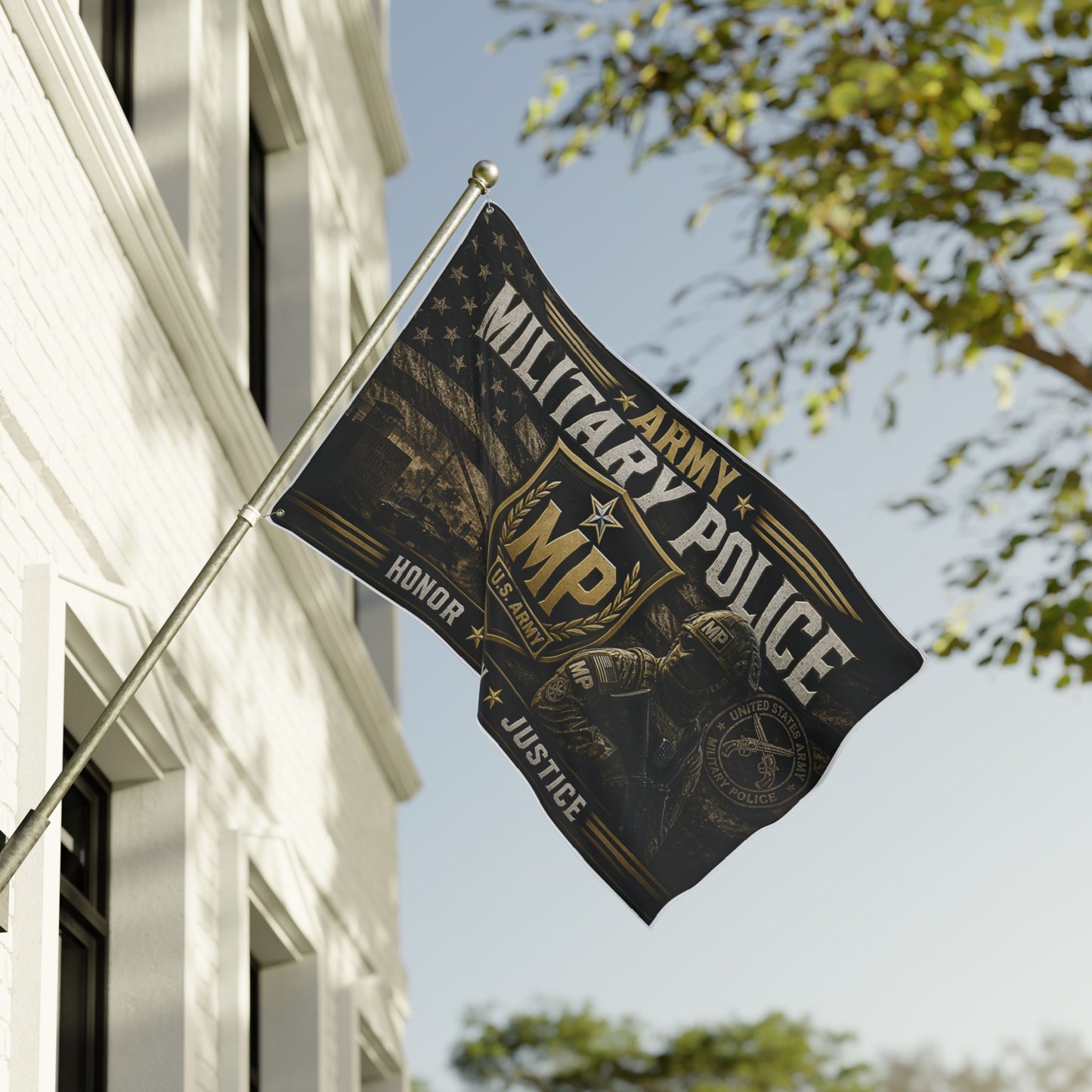 Army Military Police Double-Sided Flag - Honor Duty Justice (U.S. Army MP)