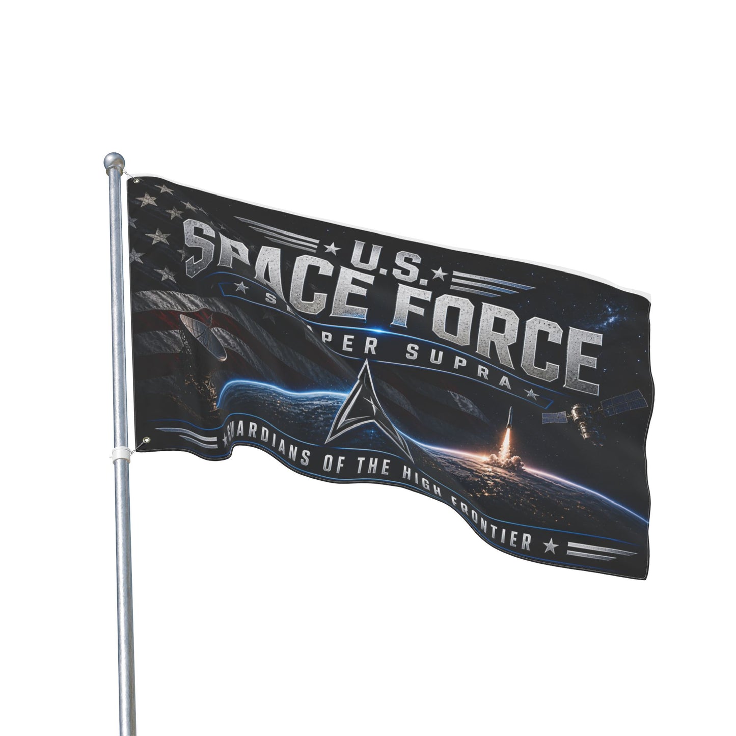 U.S. Space Force Flag — Double-Sided 'Semper Supra' Guardians of the High Frontier