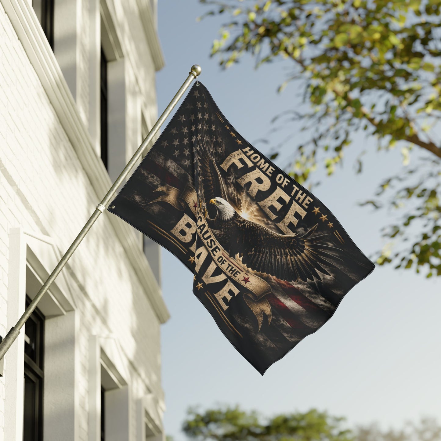 Flag - "Home of the Free Because of the Brave" Double-Sided Patriotic Eagle Flag