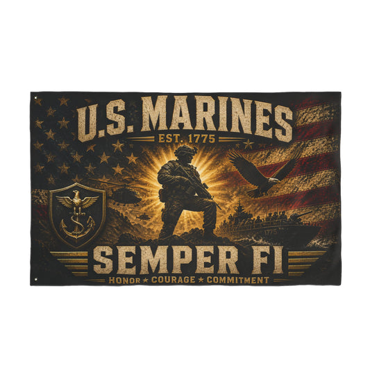 U.S. Marines Semper Fi Double-Sided Flag