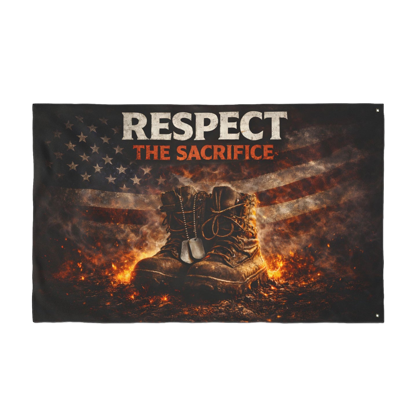 Respect the Sacrifice Military Memorial Flag — Double-Sided Patriotic Display