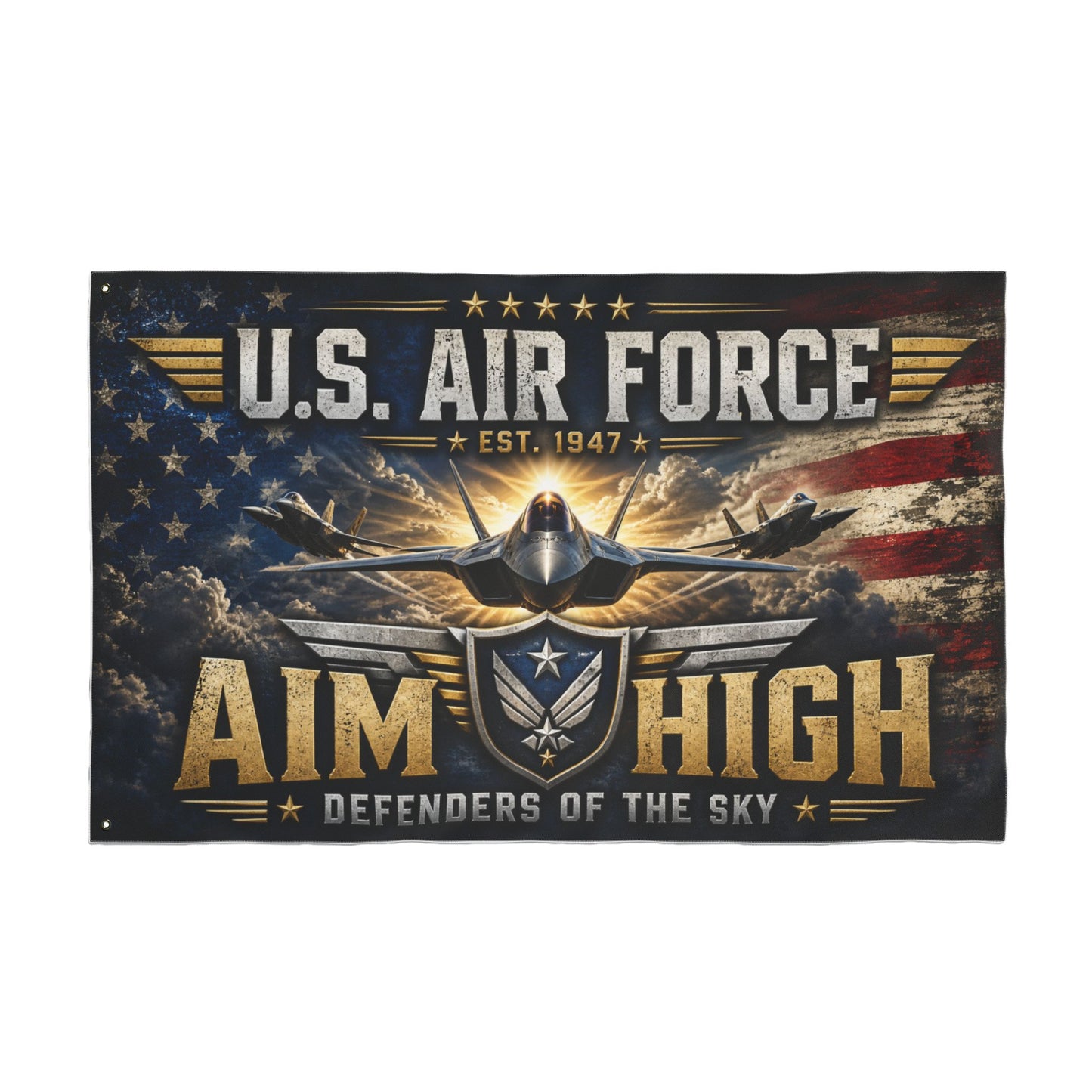 U.S. Air Force "Aim High" Double-Sided Flag — Defenders of the Sky