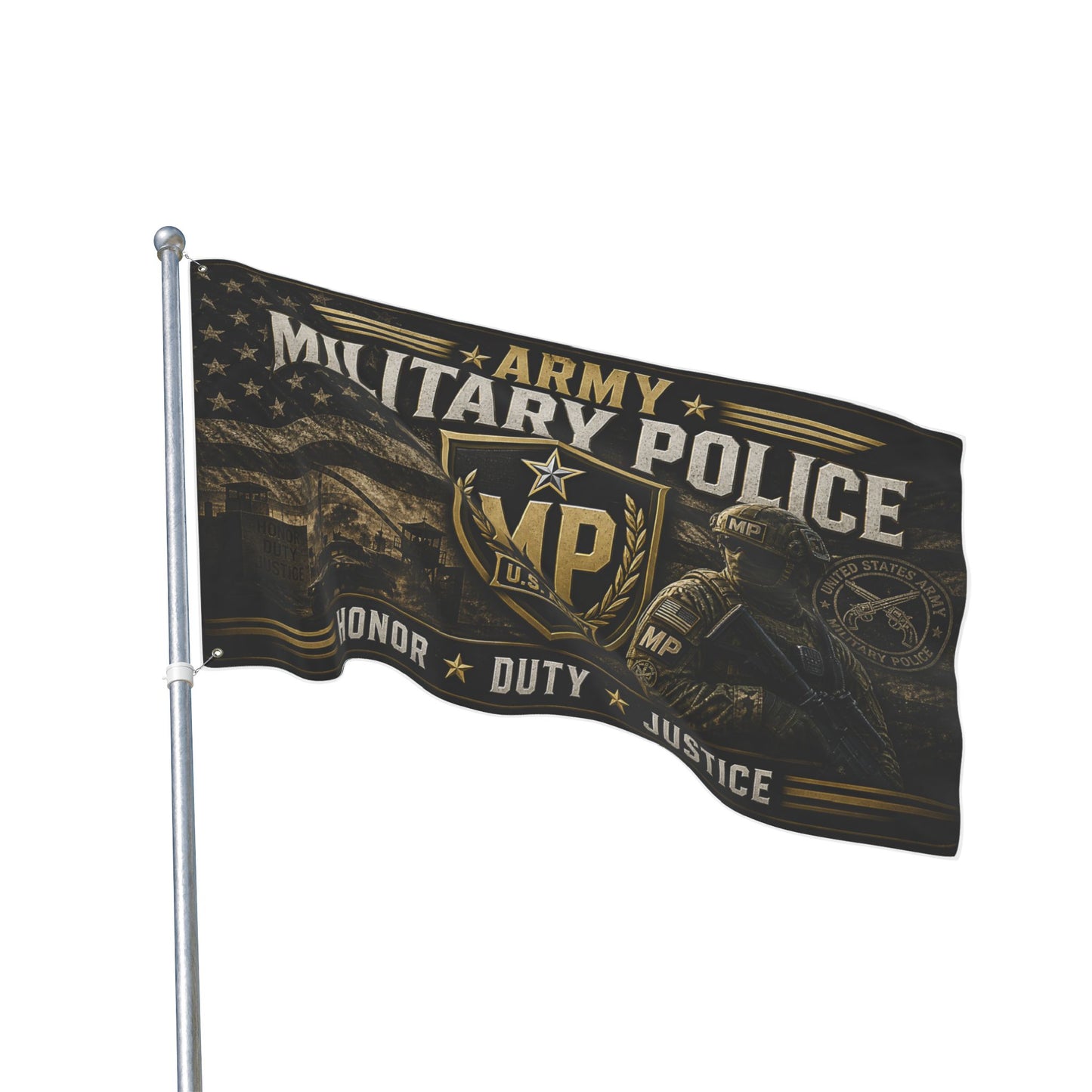 Army Military Police Double-Sided Flag - Honor Duty Justice (U.S. Army MP)