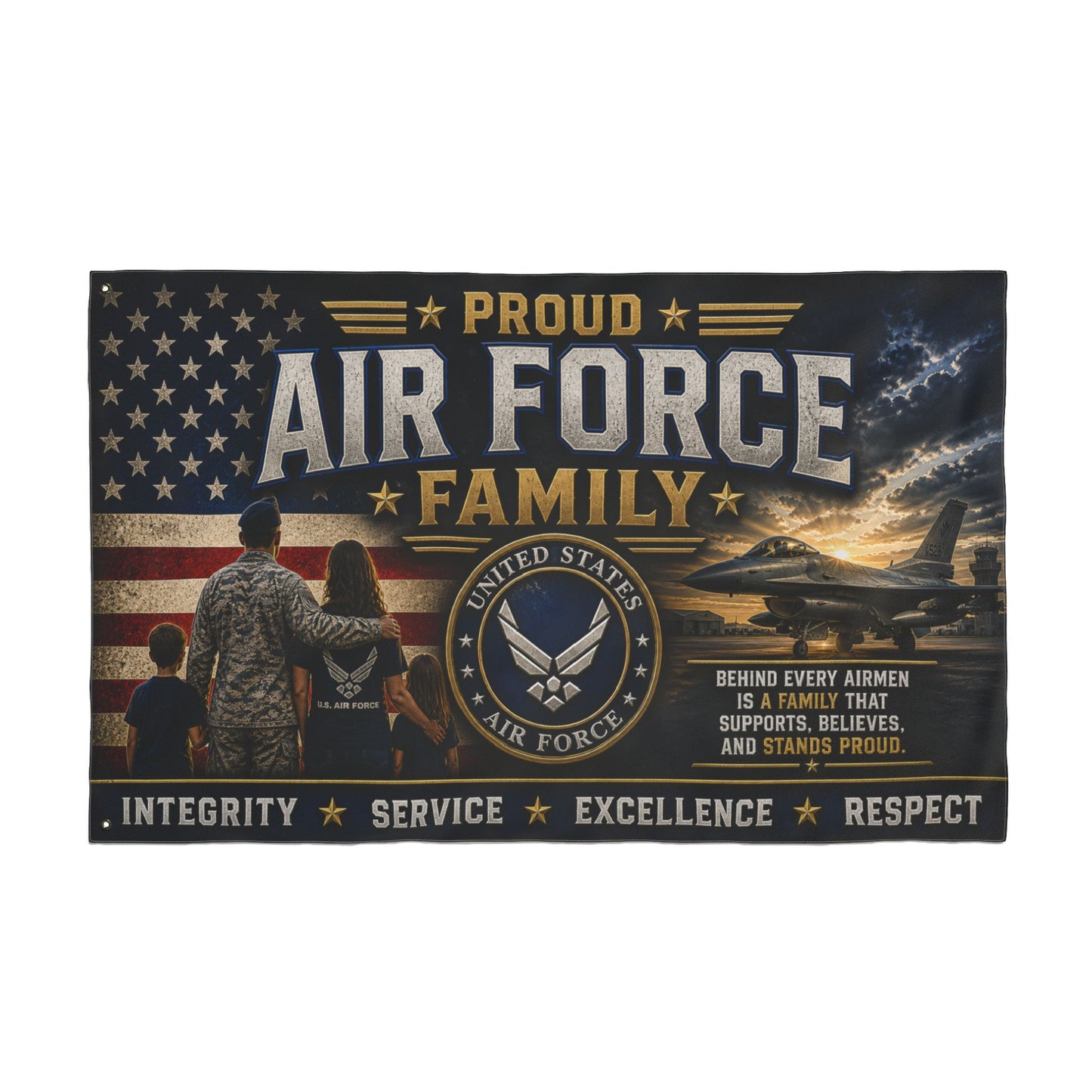 Proud Air Force Family Flag — Double-Sided Military Garden Banner